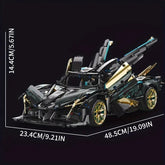 2174pcs Black and Golden Super Sports Car Building Block Model Set, Adult Large DIY Cool Racing Model Toy, Made of High Quality Durable ABS Material KOEEK - KOEEK