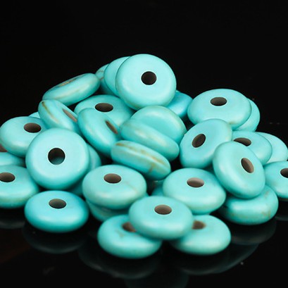 2mm Turquoise spacer abacus beads, blue, 6mm diameter KOEEK - KOEEK