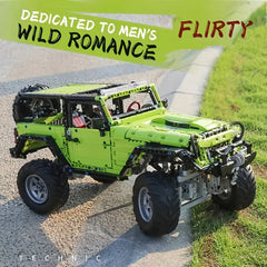 2343pcs Green Super Buggy Building Block Model, ABS Material, Movie Theme, Off-Road Vehicle Replica, DIY Christmas Birthday Gift, Stackable Interlocking Toy, Collectible Display for Living Room Bedroom KOEEK - KOEEK