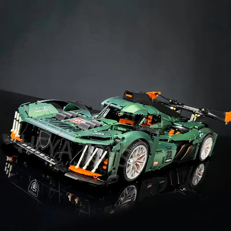 HEYA Toys 3788+pcs Cool Racing Car Building Blocks Set, Green ABS Plastic, Fashionable Vehicle Model KOEEK - KOEEK