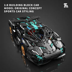 TUOMU 3520pcs Concept V8 Sport Car Building Brick Sets, 1:8 Scale Racing Car Model Building Blocks, Technic Car Blocks, Adult Collectible Model Cars Kits To Build, Best Gift For Car Enthusiasts TUOMU - KOEEK