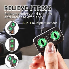 3-in-1 Fidget Toys, Spinner, Slider & Clicker, Metal Poker Push Card, Fidget Spinner Clicker, EDC Cat Eye Push Slider for ADHD Anxiety Stress Relief, Sensory Toy for Adults KOEEK - KOEEK