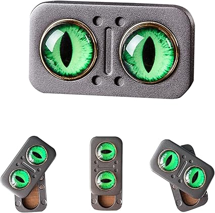 3-in-1 Fidget Toys, Spinner, Slider & Clicker, Metal Poker Push Card, Fidget Spinner Clicker, EDC Cat Eye Push Slider for ADHD Anxiety Stress Relief, Sensory Toy for Adults KOEEK - KOEEK