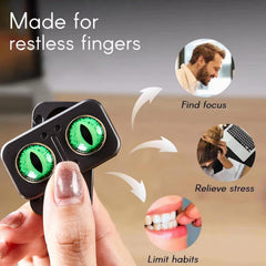 3-in-1 Fidget Toys, Spinner, Slider & Clicker, Metal Poker Push Card, Fidget Spinner Clicker, EDC Cat Eye Push Slider for ADHD Anxiety Stress Relief, Sensory Toy for Adults KOEEK - KOEEK