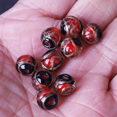 10mm Glass gold foil (red) KOEEK - KOEEK