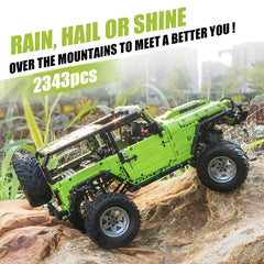 2343pcs Green Super Buggy Building Block Model, ABS Material, Movie Theme, Off-Road Vehicle Replica, DIY Christmas Birthday Gift, Stackable Interlocking Toy, Collectible Display for Living Room Bedroom KOEEK - KOEEK