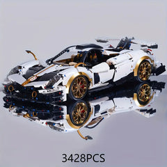 High Difficulty Assembly Model Of 8-building Block Sports Car, Building Block Toy Gift, Platinum Sports Car Style Child, Car Puzzle 3428pcs TUOMU - KOEEK