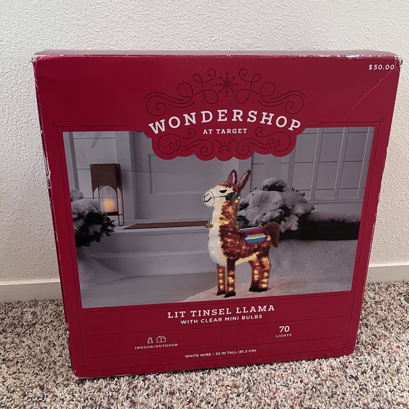 Wondershop Target 32” Tall Lit Tinsel Llama Christmas Light Yard Decor In Box WONDERSHOP - KOEEK