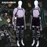 Attack on Titan Levi·Ackerman Cloak Shirt Pants Belt Anime Armor Cosplay Costume 07FC0E-D4 - KOEEK