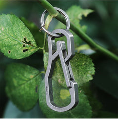 Titanium Alloy Mechanics Key Carabiner Hanging Waist Keychain Outdoor EDC Buckle 07FC0E-D4 - KOEEK