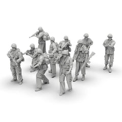 10pcs1/64WWII US Army Soldier Figures Military Unpainted Model MiniatureMilitary 07FC0E-D4 - KOEEK