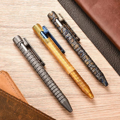 Titanium PEI Ballpoint Pen Bolt Action Signature Writing Pocket Pen 5pcs Refills 07FC0E-D4 - KOEEK