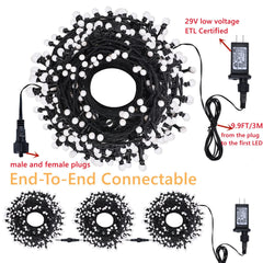 LED Christmas Lights Outdoor,300LED 105Ft 8 Modes Plug-in Connectable Waterpr... 07FC0E-D4 - KOEEK