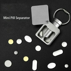 Mini Keychain Pill Separator Double Blade Cutter Portable Pill Slicer EDC Tool EDC - KOEEK