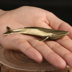 Solid Brass Whale Figurine Small Statue Home Ornament Figurines Collectibles Toy 07FC0E-D4 - KOEEK