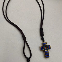 Himalayan Nepal Handmade Brass Cross Pendant Artisan Crafted With Decorative 07FC0E-D4 - KOEEK