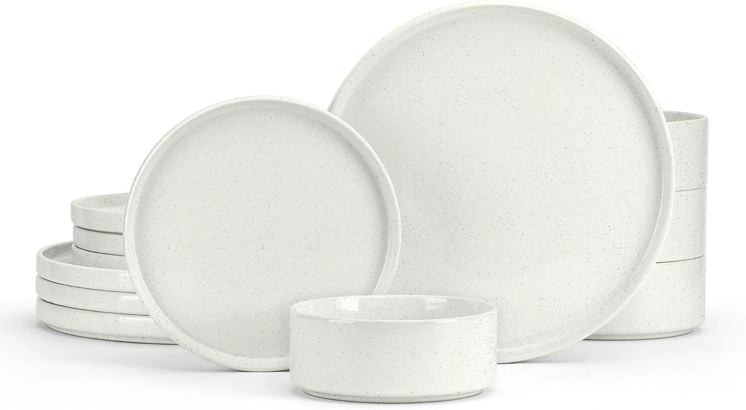 Stoare Dinnerware Sets, 12-Piece Plates and Bowls Dish Set for 4, Kitchen 07FC0E-D4 - KOEEK