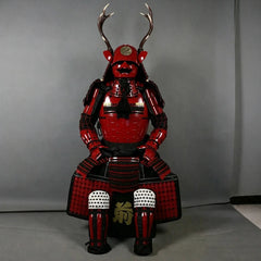 Japanese Samurai Armor Red Tōsei Gusoku Armor Yoroi Warring States Warriors 07FC0E-D4 - KOEEK