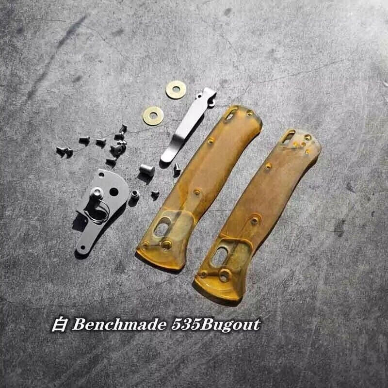 1Set ULTEM PEI Handle Scales with Pocket Clip For Benchmade 535 Bugout KnivesEDC 07FC0E-D4 - KOEEK