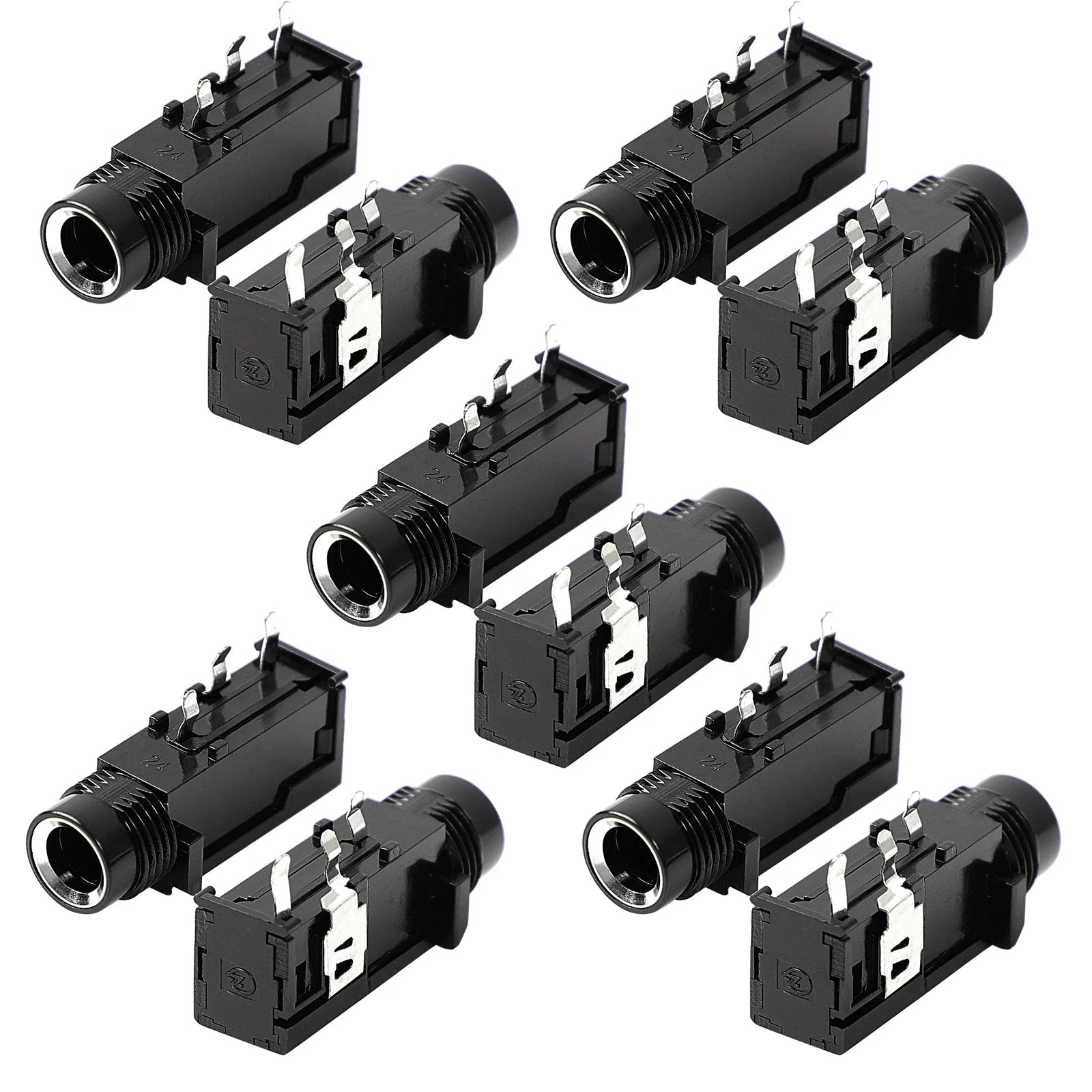10 Pcs 1/4" 6.35mm Headphone Mono Jack 3 Pins PCB Panel Mount Socket Connectors 07FC0E-D4 - KOEEK
