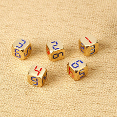 Creative Dice Game Mahjong Tabletop Metal Number Dice 5 Pieces 07FC0E-D4 - KOEEK