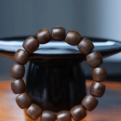 Kynam Agarwood Bracelet Multi Circle Drum Beads Vietnam Prayer Bead Jewelry 07FC0E-D4 - KOEEK