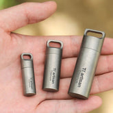 EDC Titanium Waterproof Box Sealed Storage Tank Portable Pill Container Keychain 07FC0E-D4 - KOEEK