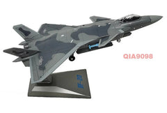 1/100 Scale Chinese PLA J-20 Stealth Fighter Aircraft Metal + Plastic Model 07FC0E-D4 - KOEEK