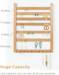 Zelkova Wood Earring Wall Rack Hanging Jewelry Storage Rack Assembled Earrings 07FC0E-D4 - KOEEK