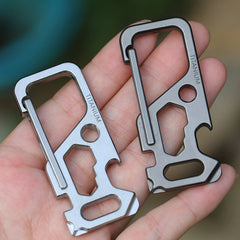 Titanium Keychain Carabiner Clip Bottle Opener Screwdriver Wrench EDC Multi Tool 07FC0E-D4 - KOEEK
