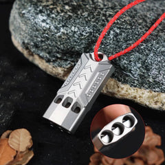 Titanium Keychain 3 Holes Safety Whistle Outdoor Survival Pocket Whistle EDC 07FC0E-D4 - KOEEK