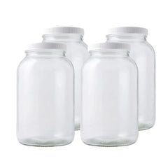 1 Gallon Wide Mouth Glass Bottles with Lids (Set of 4) 07FC0E-D4 - KOEEK