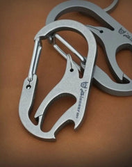 EDC Titanium Alloy Key chain Carabiner Portable Bottle Opener Backpack Buckle 07FC0E-D4 - KOEEK