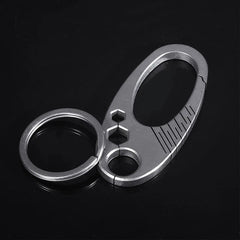 EDC Titanium Alloy Keychain Carabiner Waist Fast Hanging Buckle with Key Ring 07FC0E-D4 - KOEEK