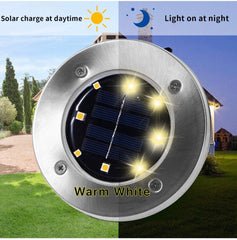 (12PACK) Solar In Ground Lights Outdoor Buried Lamp Disk LED Lawn Pathway Garden 07FC0E-D4 - KOEEK