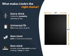 Oven Liners for Bottom of Oven - 2 Pack Large Heavy Duty Mats, 17”x25” Non-Stick 07FC0E-D4 - KOEEK