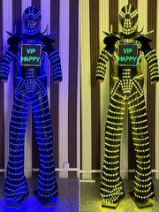 Nightclub Bar Colorful Changing Stilt Costume Controlled LED Luminous Suit Gift 07FC0E-D4 - KOEEK