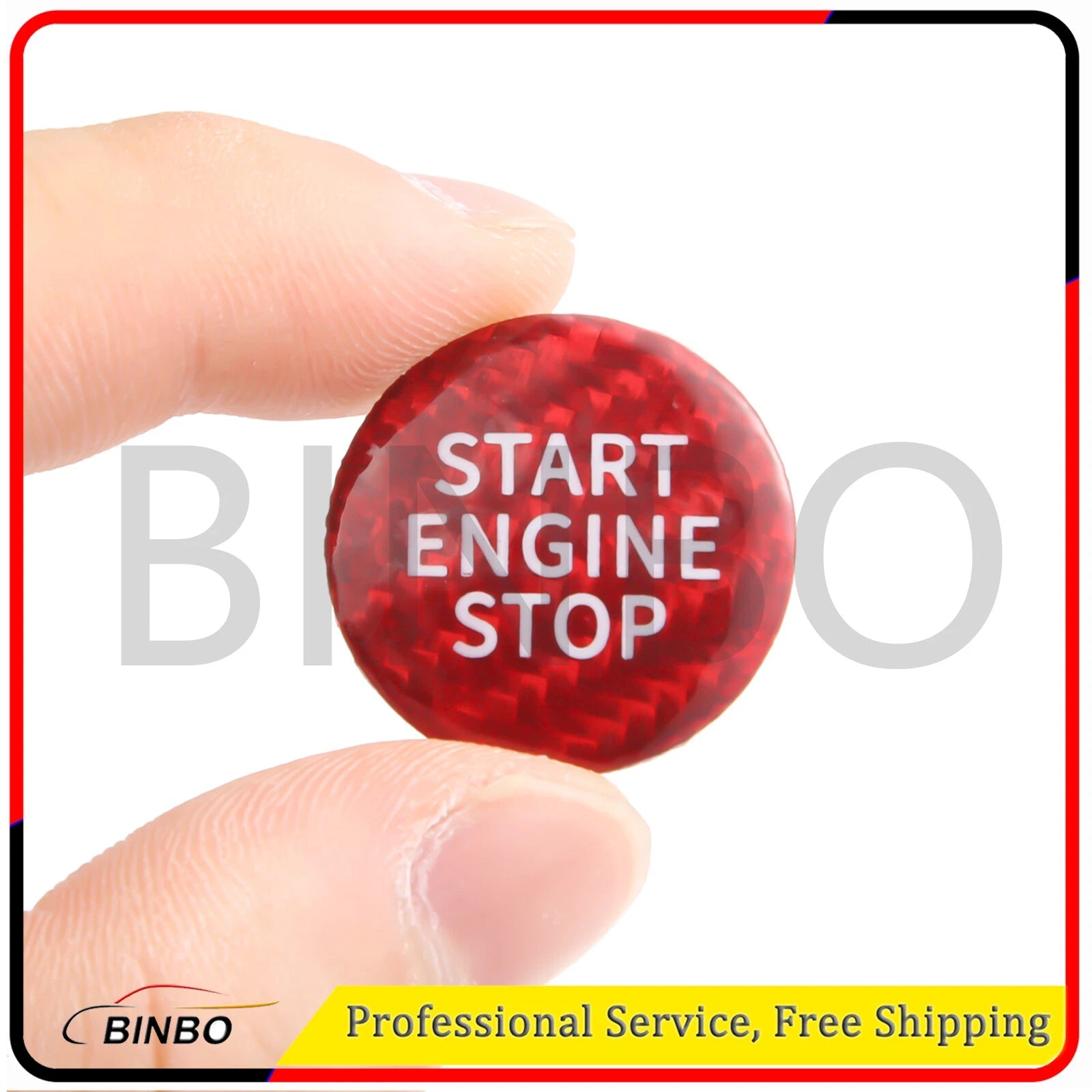 Carbon Fiber Stop Start Button Cap Cover Red for 2019-2010 BMW G20 G28 3 Series 07FC0E-D4 - KOEEK