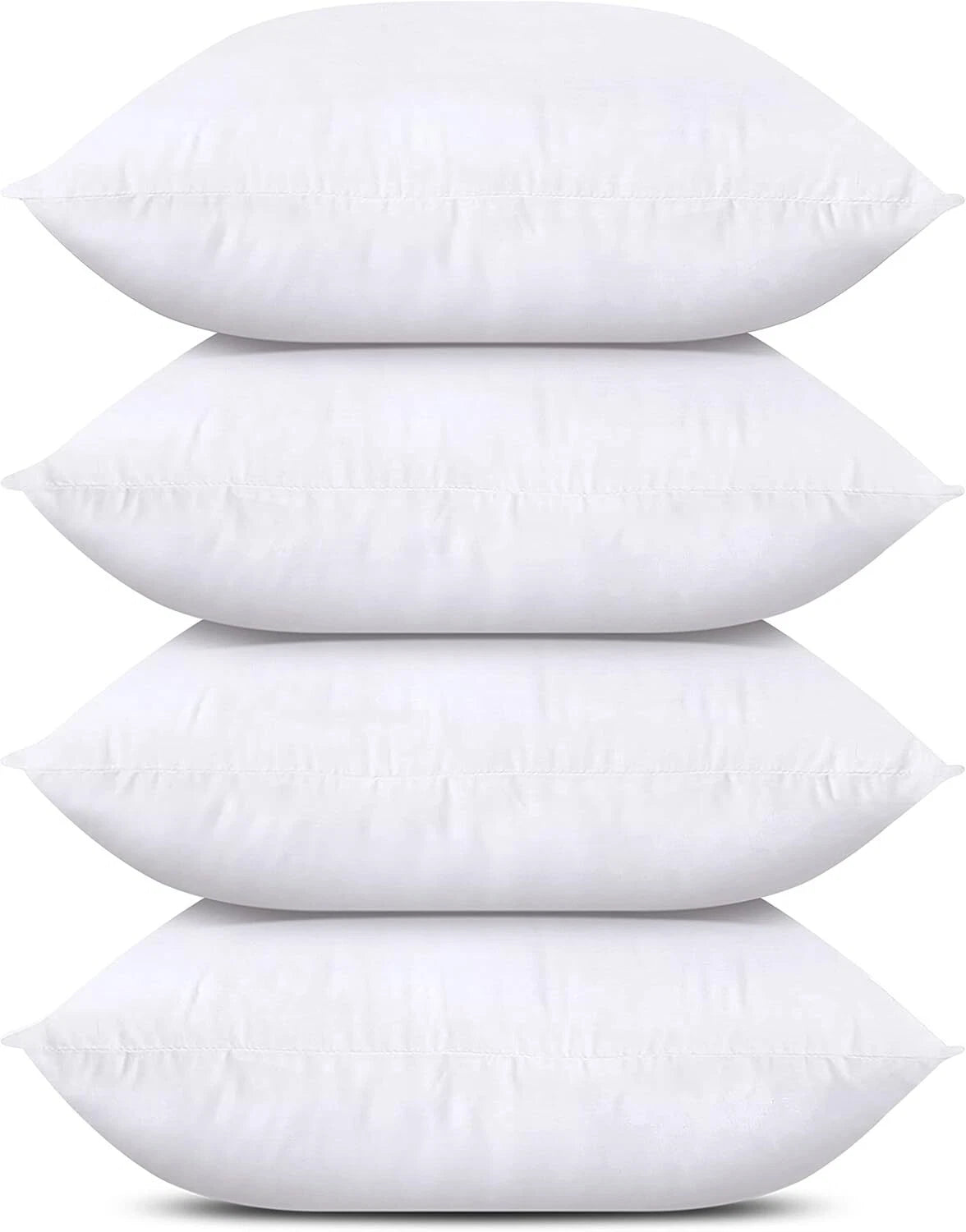 Throw Pillows (Set of 4, White), 18 x 18 Inches Pillows for Sofa, Bed and Couch 07FC0E-D4 - KOEEK