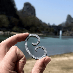 Damascus Pattern Steel Pocket Keychain Buckle EDC Car Motorcycle Quick Hook Tool 07FC0E-D4 - KOEEK