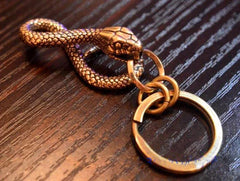Solid Brass Vintage Snake Wallet Waist Buckle Clip Key Chain EDC Keyring Holder 07FC0E-D4 - KOEEK
