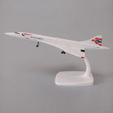 20cm British Airways Concorde Diecast Metal Plane Model with Wheels Display 07FC0E-D4 - KOEEK