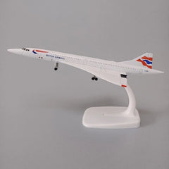 20cm British Airways Concorde Diecast Metal Plane Model with Wheels Display 07FC0E-D4 - KOEEK