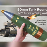 90mm Tank Shell Replica Military Army Model Decor Gift for Veterans 3D Printed 07FC0E-D4 - KOEEK