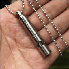 Outdoor Edc Loud TC4 Titanium Whistle With Cord Emergency Hiking Camping Whistle 07FC0E-D4 - KOEEK