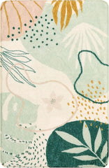 Green Botanical Print Small Throw Rugs Modern Abstract Non-Slip 3x5 Minimalist 07FC0E-D4 - KOEEK