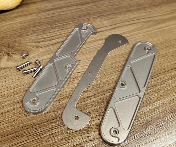 DIY Titanium Alloy Handle Scales for 91MM Victorinox Swiss Army Knife Tool 07FC0E-D4 - KOEEK