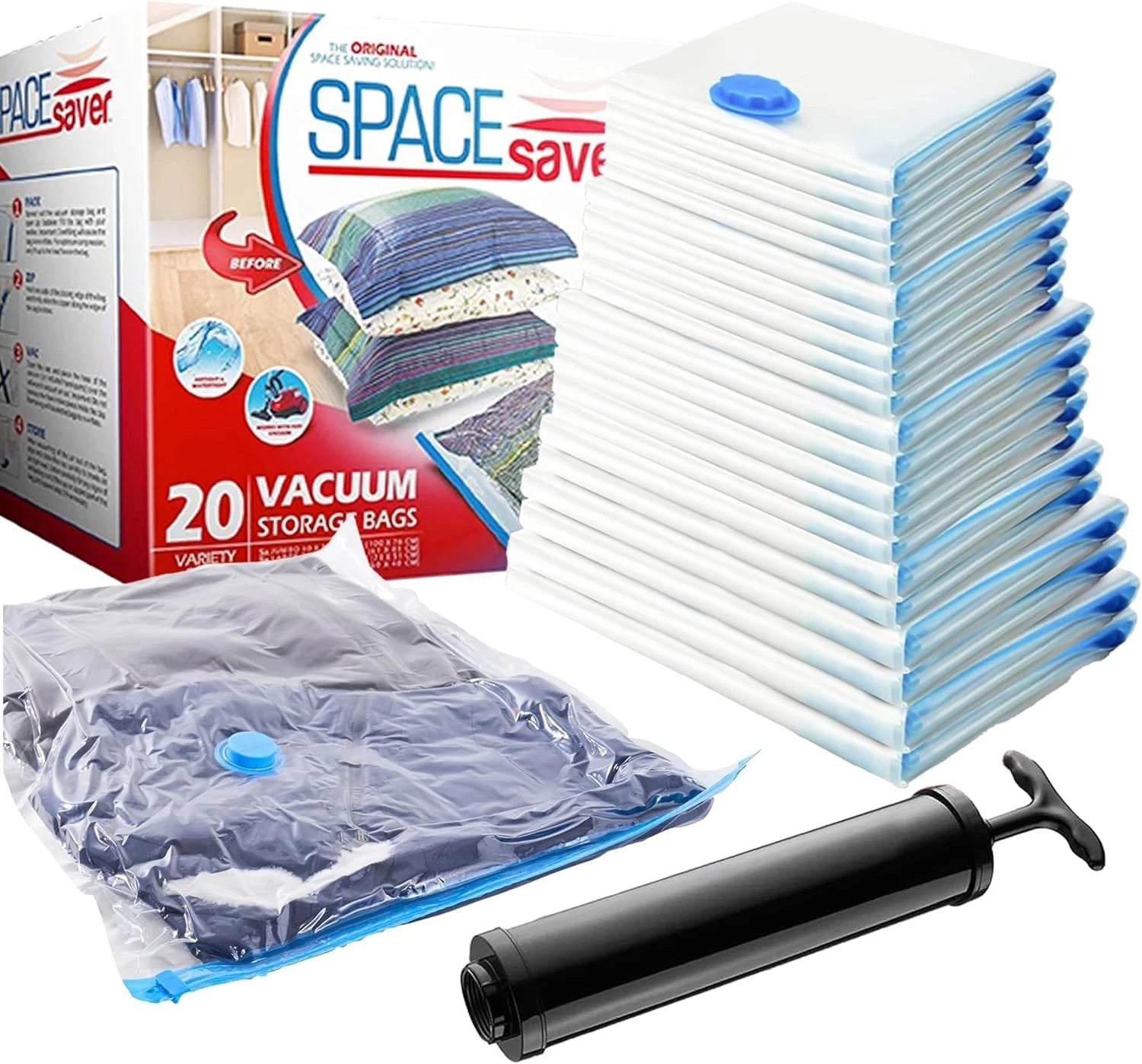 20-piece multifunctional vacuum storage bag, suitable for quilts and blankets 07FC0E-D4 - KOEEK