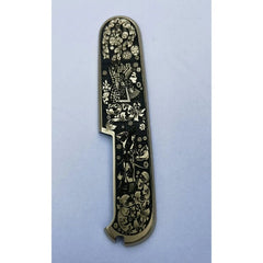 1 Pair Custom Made Pure Brass Handle Scales for 91 mm Victorinox Swiss Army 07FC0E-D4 - KOEEK