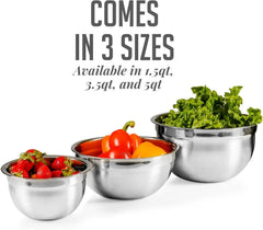 Set of 3 stainless steel nesting bowls with lids 07FC0E-D4 - KOEEK